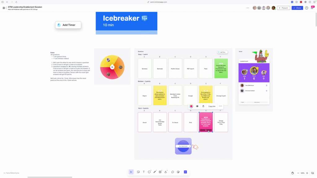 I designed and facilitated an interactive enablement session that aligned GTM leadership on Freehand’s value propositions, boosting team-wide confidence, clarity, and consistency in how we positioned the product.